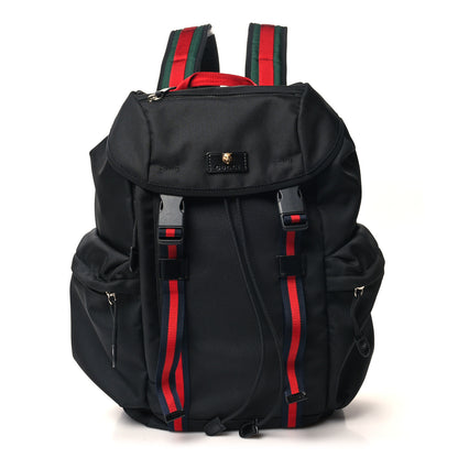 Gucci Techno Canvas Web Double Buckle Backpack Black 1 of 10
