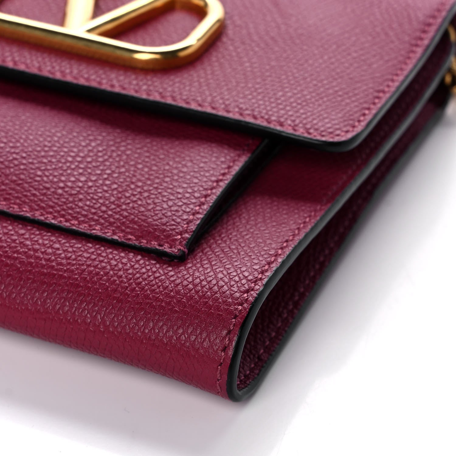 Valentino Garavani Grainy Calfskin VLogo Crossbody Bag Raspberry 9 of 9