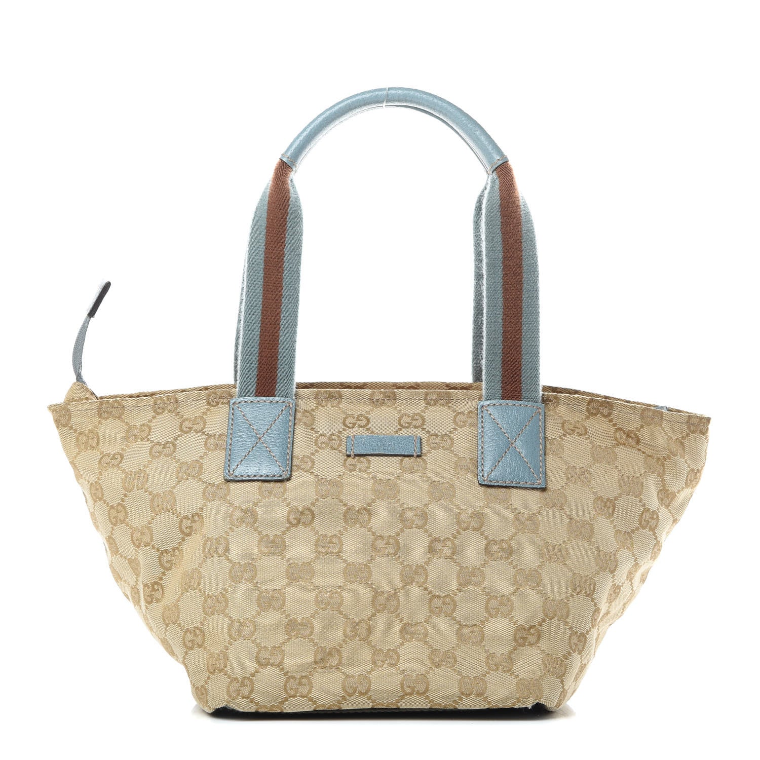 Gucci GG Monogram Small Web Handle Bucket Tote Blue 1 of 15