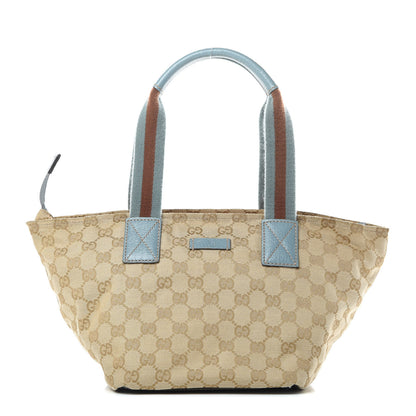 Gucci GG Monogram Small Web Handle Bucket Tote Blue 1 of 15