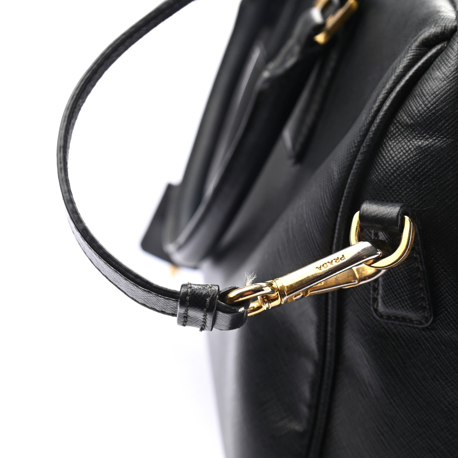 Prada Saffiano Lux Bowler Black 9 of 12