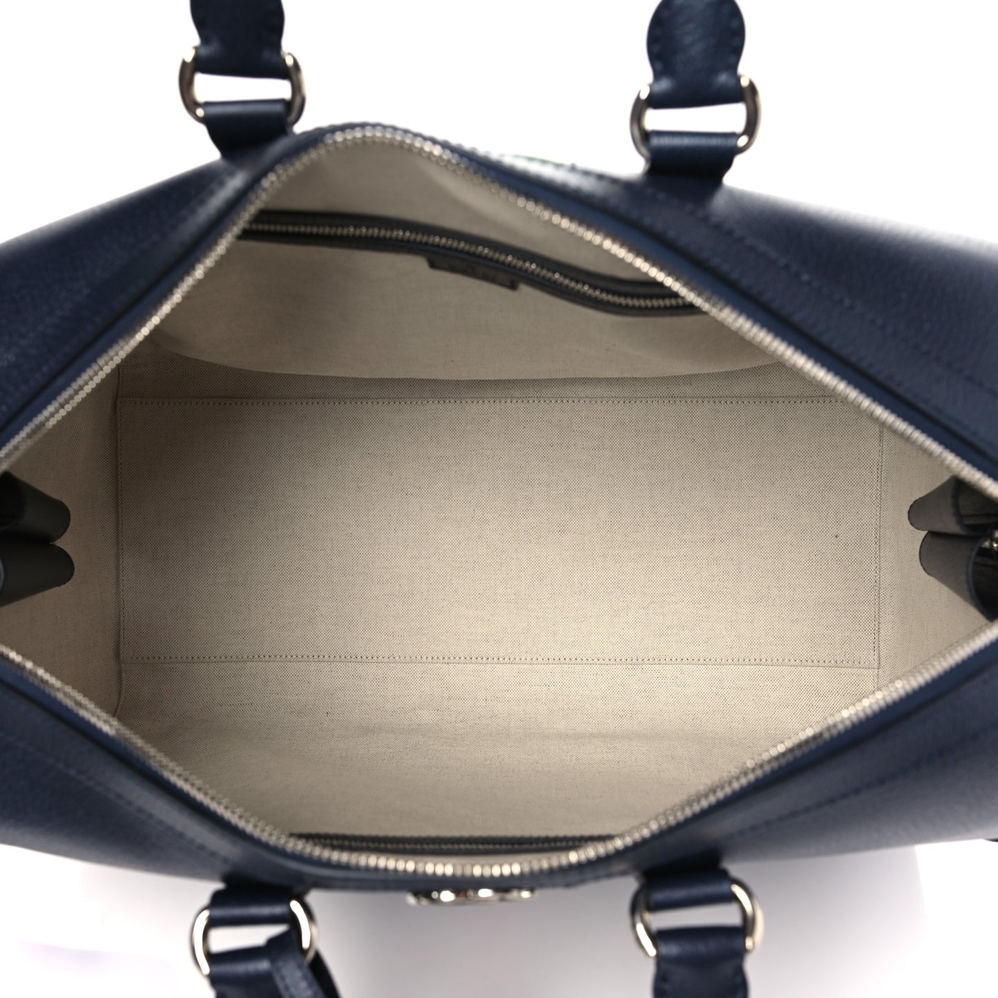 Textured Dollar Calfskin Web Medium Savoy Duffle Bag Blue