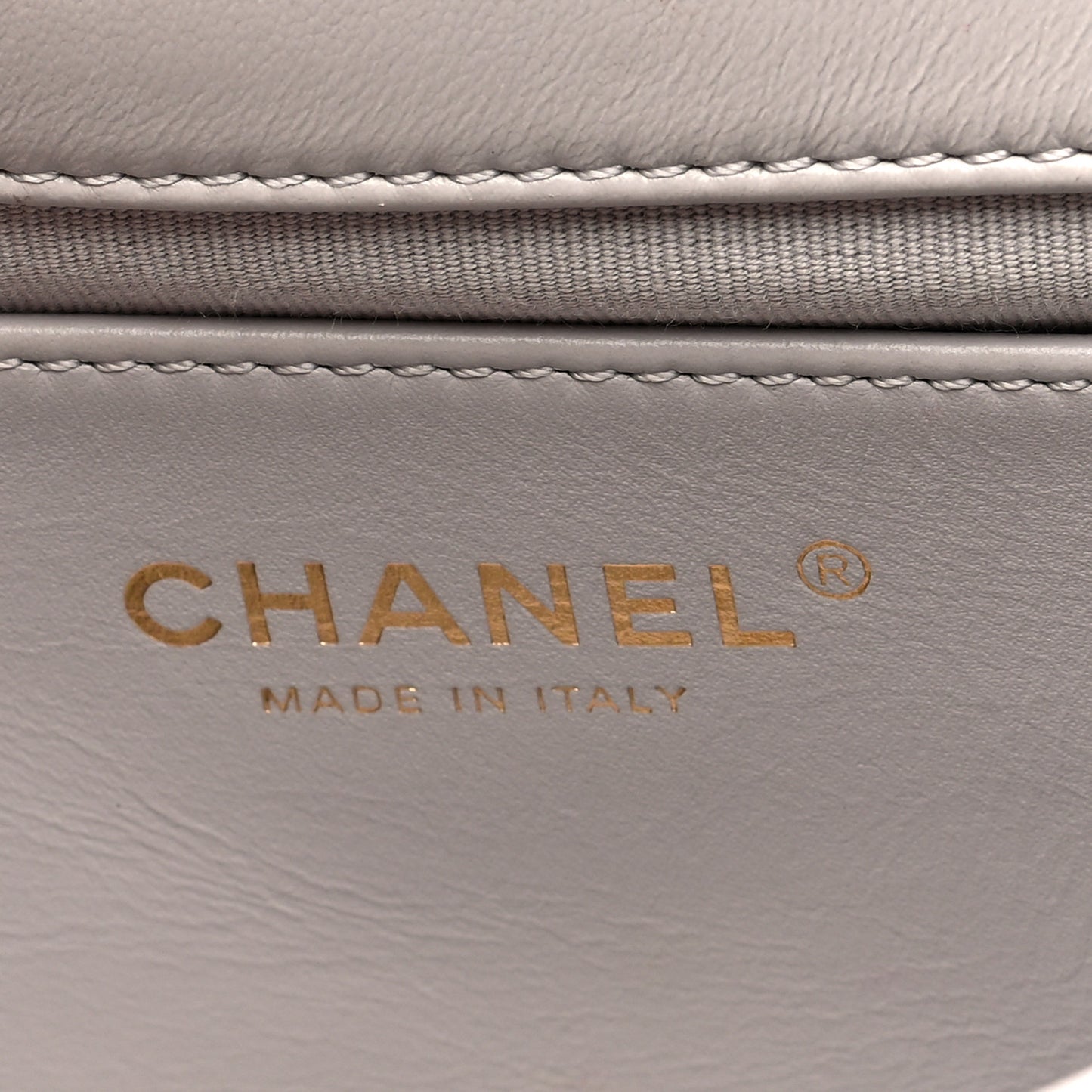 Lambskin Quilted Mini Flap Grey