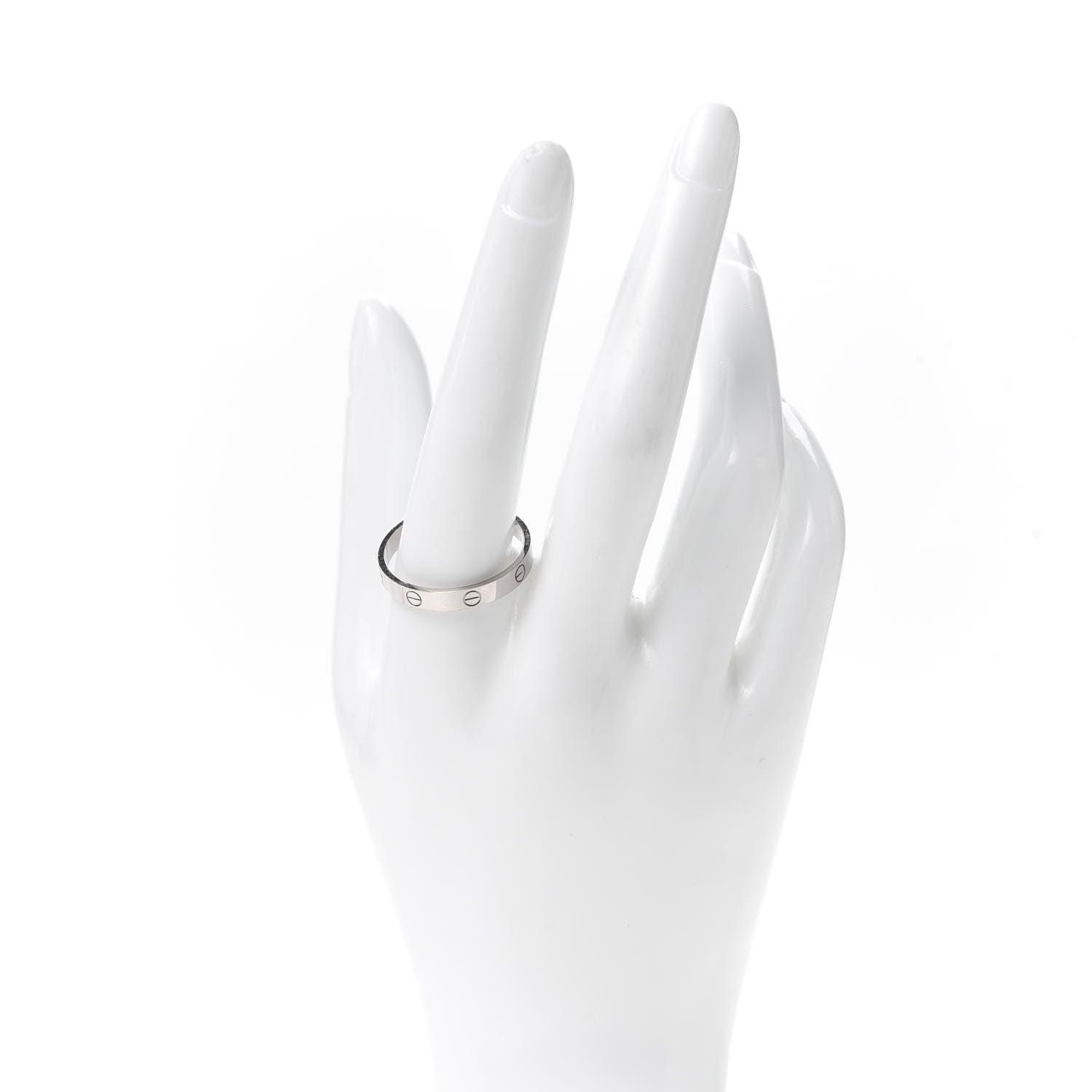 Cartier 18K White Gold 3.5mm LOVE Wedding Band Ring 68 12.25 2 of 6
