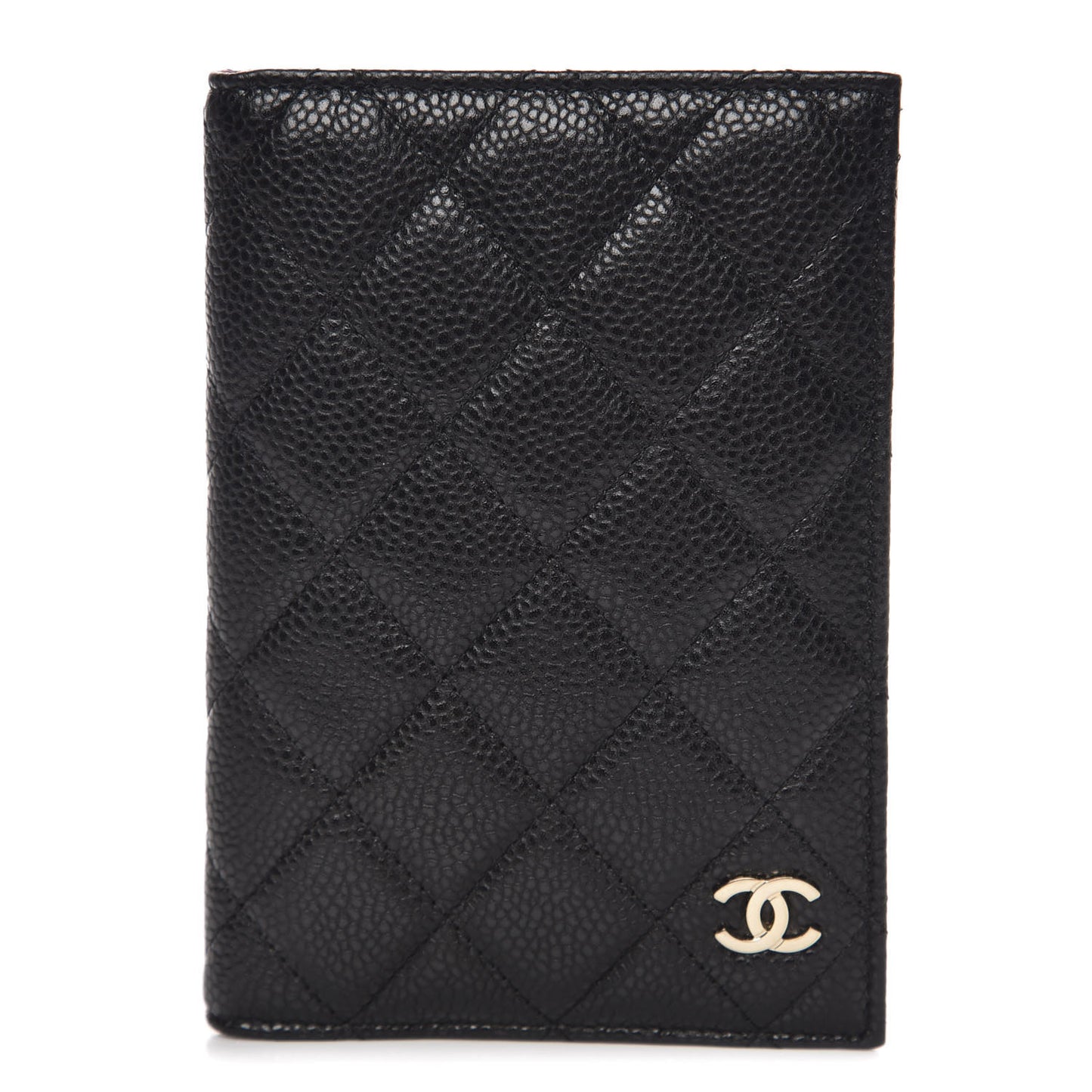 Caviar Quilted Passport Holder Black