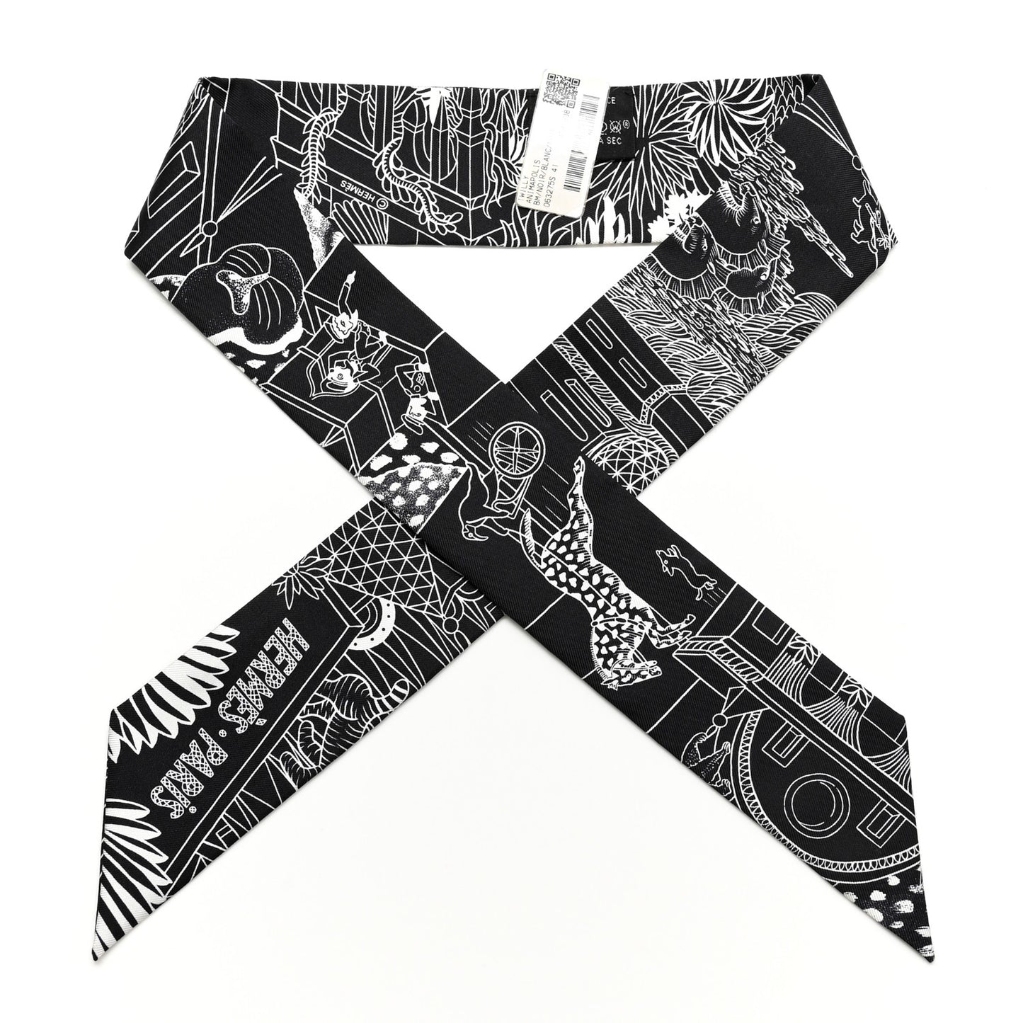 Silk Animapolis Twilly Black White