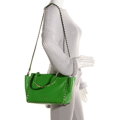 Valentino Garavani Vitello Small Rockstud Tote Green 10 of 16