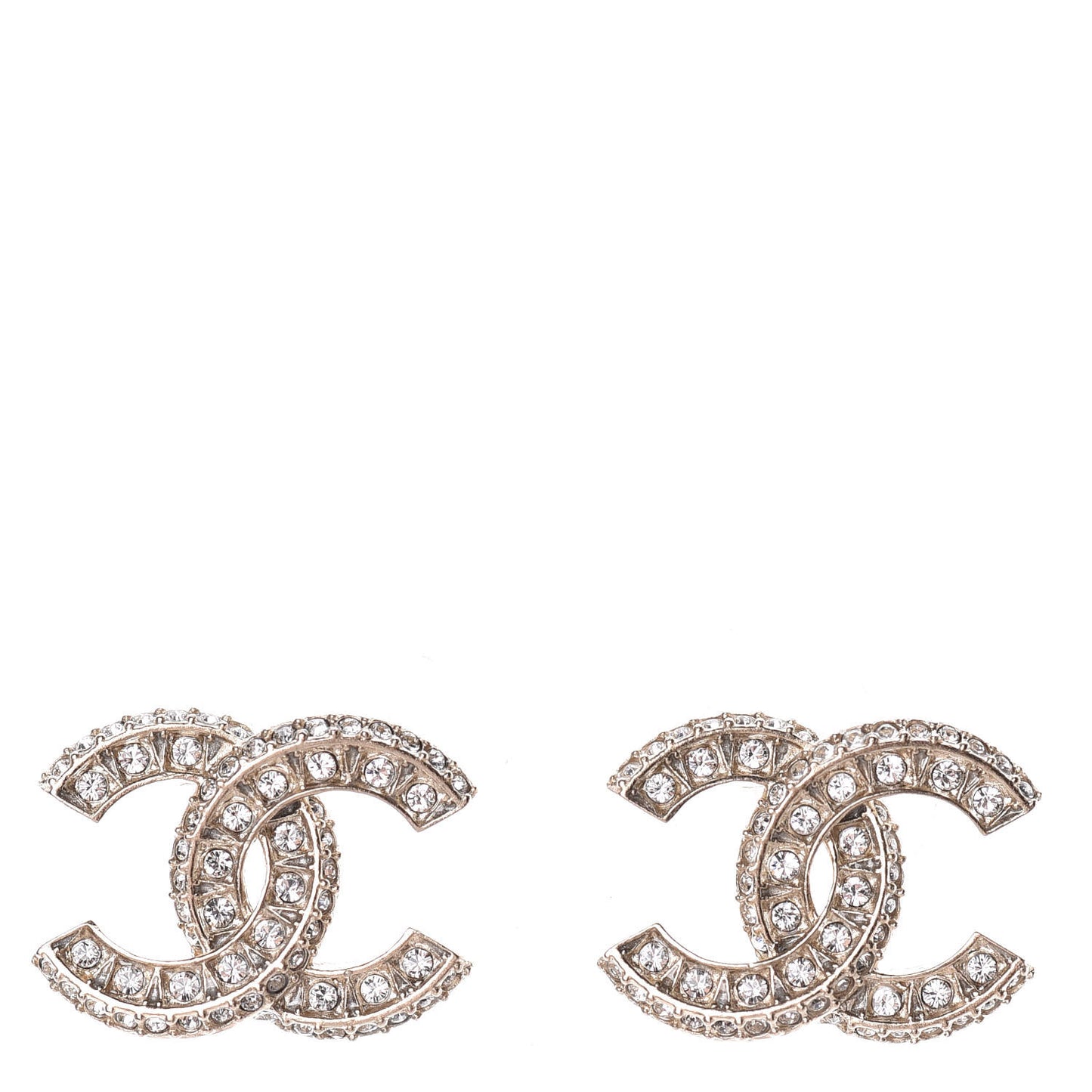 Crystal Timeless CC Earrings Light Gold