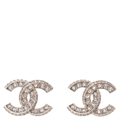 Chanel Crystal Timeless CC Earrings Light Gold 1 of 4