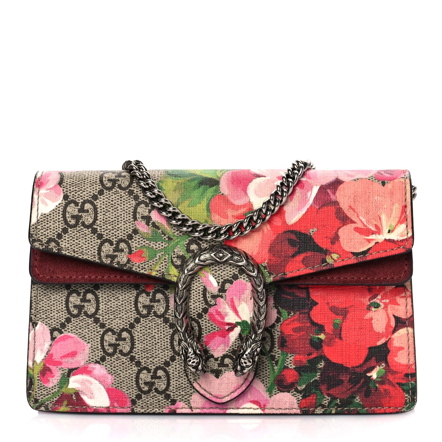 Gucci GG Supreme Monogram Blooms Super Mini Dionysus Shoulder Bag Beige Multicolor Dry Rose 1 of 9