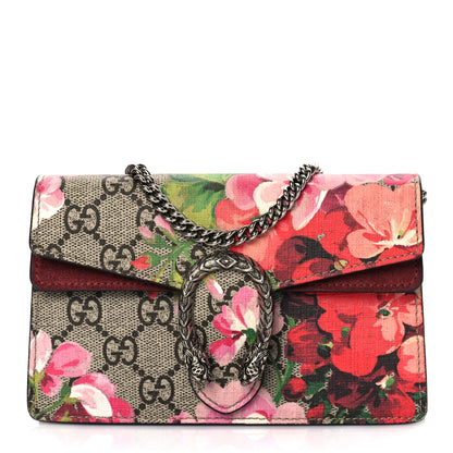 Gucci GG Supreme Monogram Blooms Super Mini Dionysus Shoulder Bag Beige Multicolor Dry Rose 1 of 9