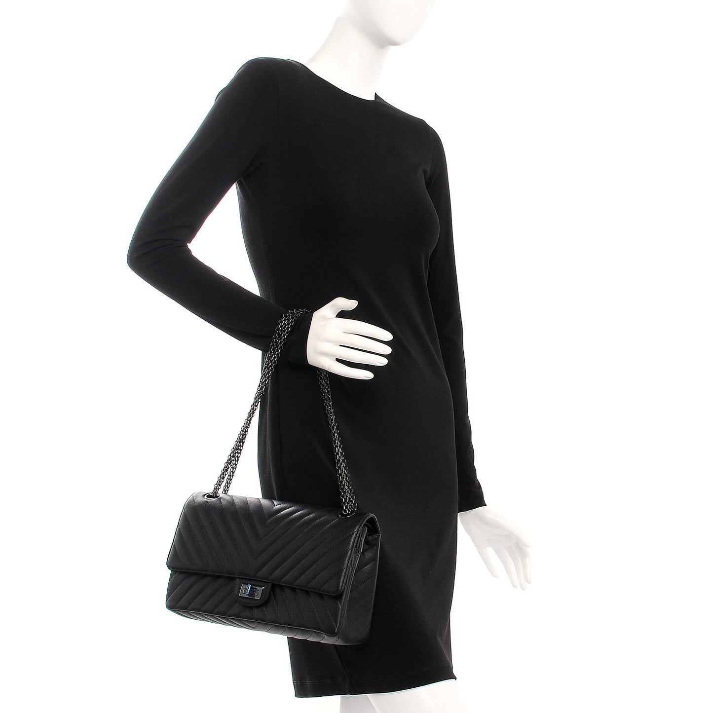 Sheepskin Chevron Quilted 2.55 Reissue 226 Flap So Black