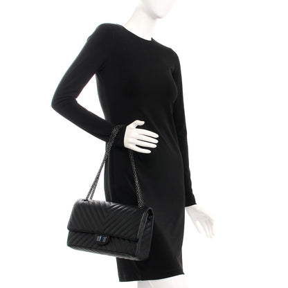 Chanel Sheepskin Chevron Quilted 2.55 Reissue 226 Flap So Black 3 of 10
