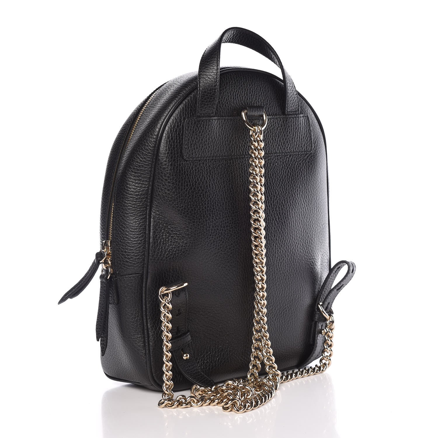 Gucci Pebbled Calfskin Soho Chain Backpack Black 3 of 9