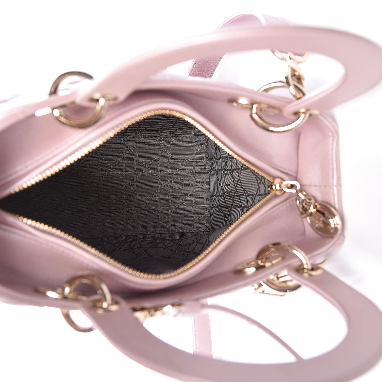 Christian Dior Pearly Lambskin Cannage Medium Lady Dior Lotus 5 of 10