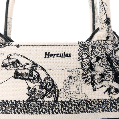 Christian Dior Canvas Embroidered Small Zodiac Toile De Jouy Book Tote Latte 11 of 12