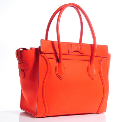Celine Smooth Calfskin Shoulder Luggage Fluo Orange 3 of 11