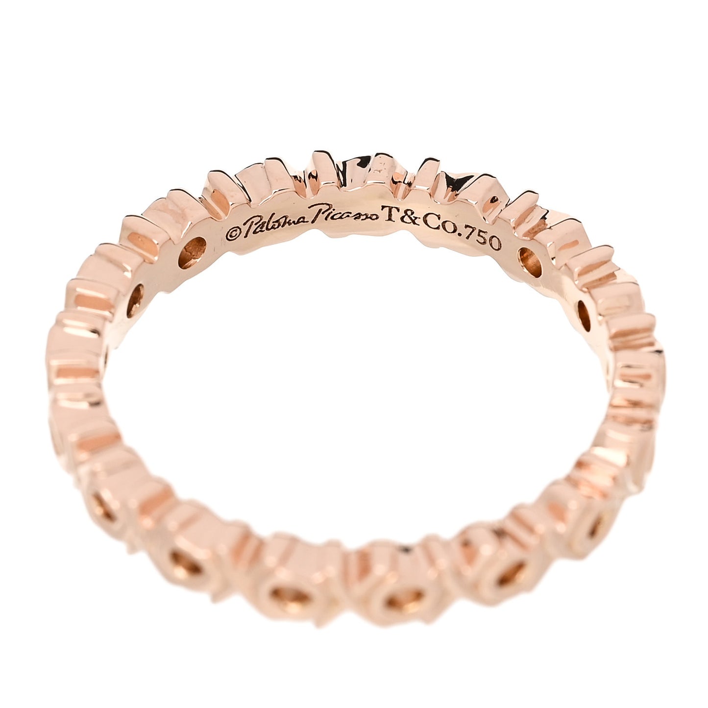 18K Rose Gold Diamond Paloma Picasso Graffiti Narrow Love and Kisses Ring 54 7