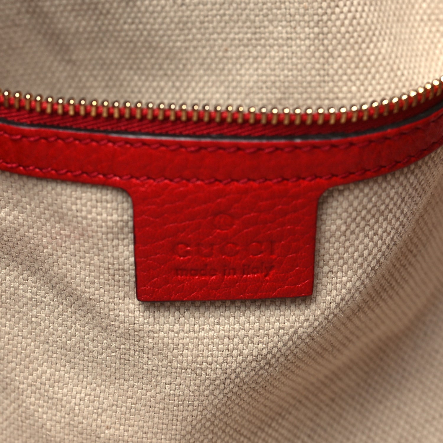 Gucci Pebbled Calfskin Large Soho Shoulder Bag Red 6 of 10