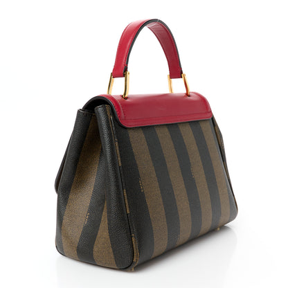 Fendi Pequin Spalmati Vitello Flamingo Shoulder Bag Tobacco Red 3 of 12