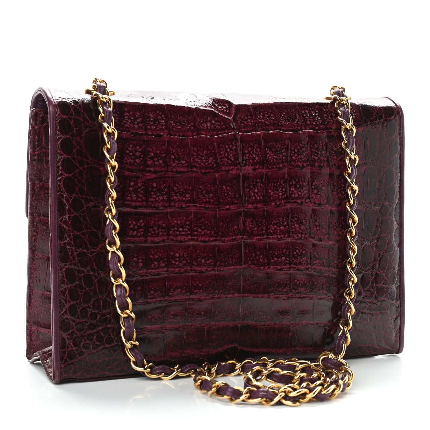 Alligator Envelope Flap Burgundy