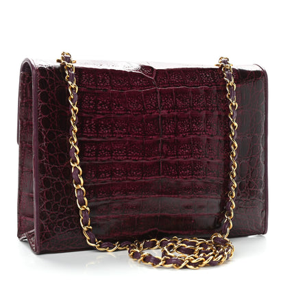 Chanel Alligator Envelope Flap Burgundy 3 of 12