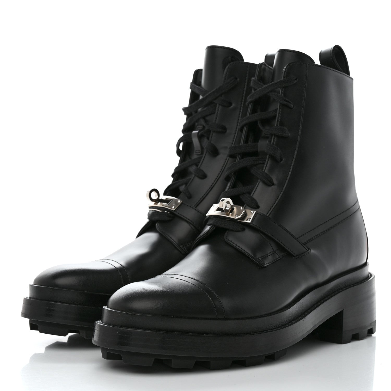Hermes Glossed Calfskin Funk Ankle Boots 39.5 Black 3 of 9