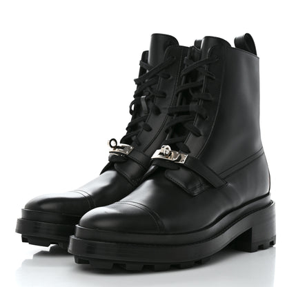 Hermes Glossed Calfskin Funk Ankle Boots 39.5 Black 3 of 9