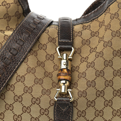 Gucci Monogram Large New Jackie Shoulder Bag Dark Brown 8 of 14