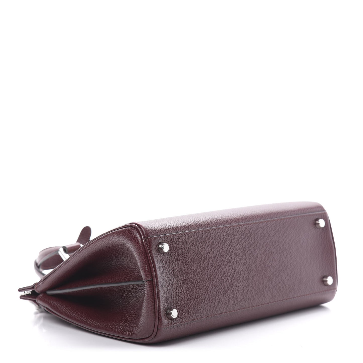 Grainy Calfskin Small Zumi Top Handle Bag Vintage Bordeaux