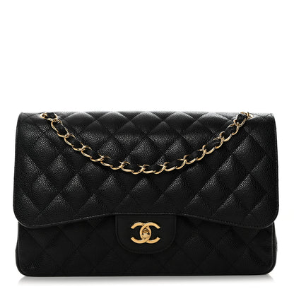 Chanel Caviar Quilted Jumbo Double Flap Black 1 of 10