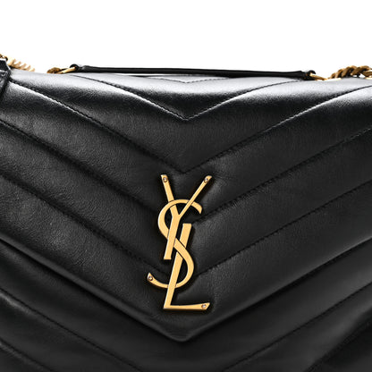 Saint Laurent Calfskin Y Quilted Monogram Medium Loulou Chain Satchel Black 8 of 10
