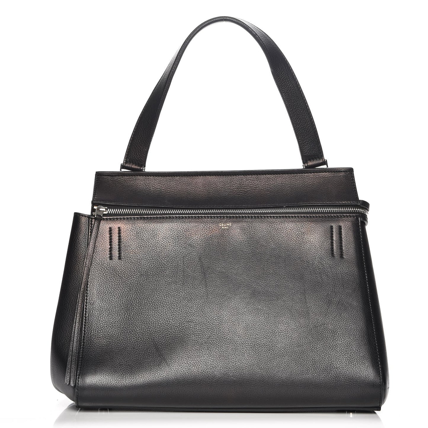 Grained Calfskin Medium Edge Shoulder Bag Black