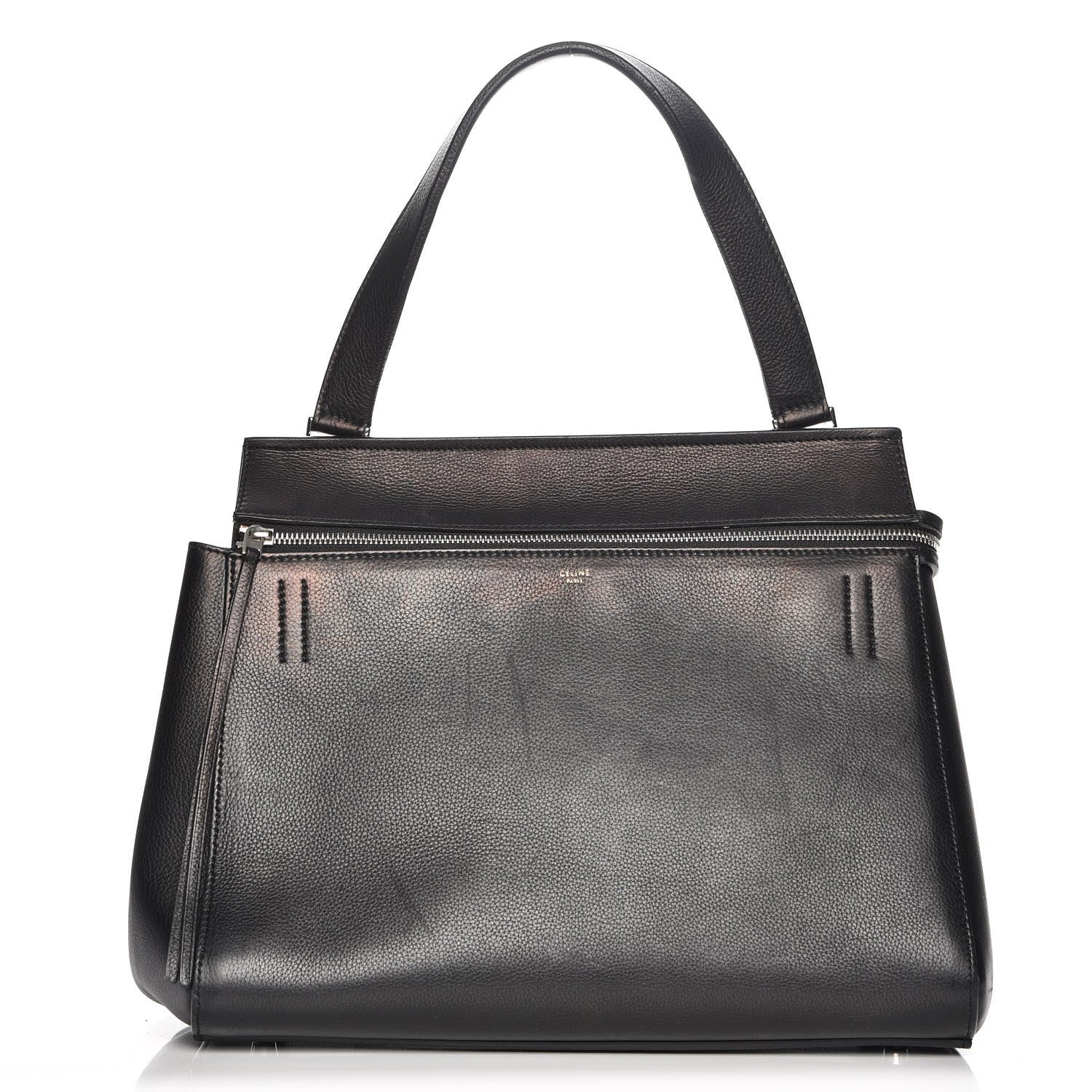 Celine Grained Calfskin Medium Edge Shoulder Bag Black 1 of 8