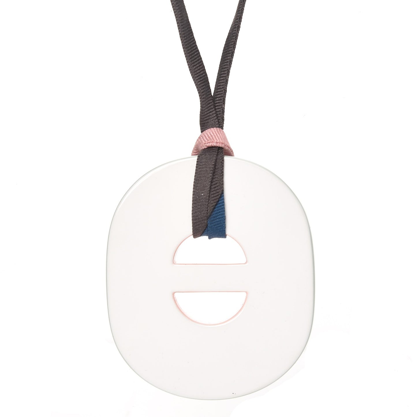 Lacquered Wood Fidelio Pigment Necklace Rose Cameo Blanc Argile