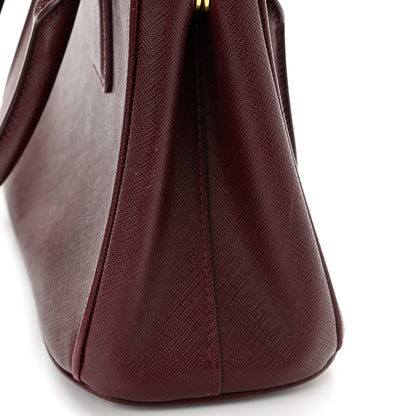 Prada Saffiano Mini Galleria Double Zip Tote Granato 18 of 18