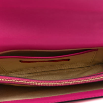 Valentino Garavani Vitello Medium Rockstud Flip Lock Crossbody Bag Bright Fuxia 5 of 9