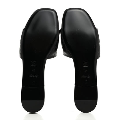 Louis Vuitton Lambskin Embossed Monogram Revival Flat Mules 41 Black 5 of 8