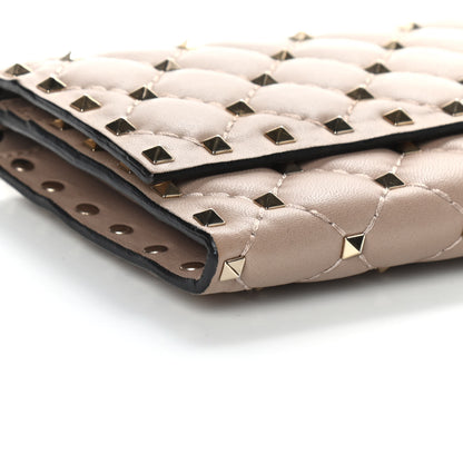 Valentino Garavani Nappa Rockstud Spike Flap Wallet on Chain Poudre 4 of 10