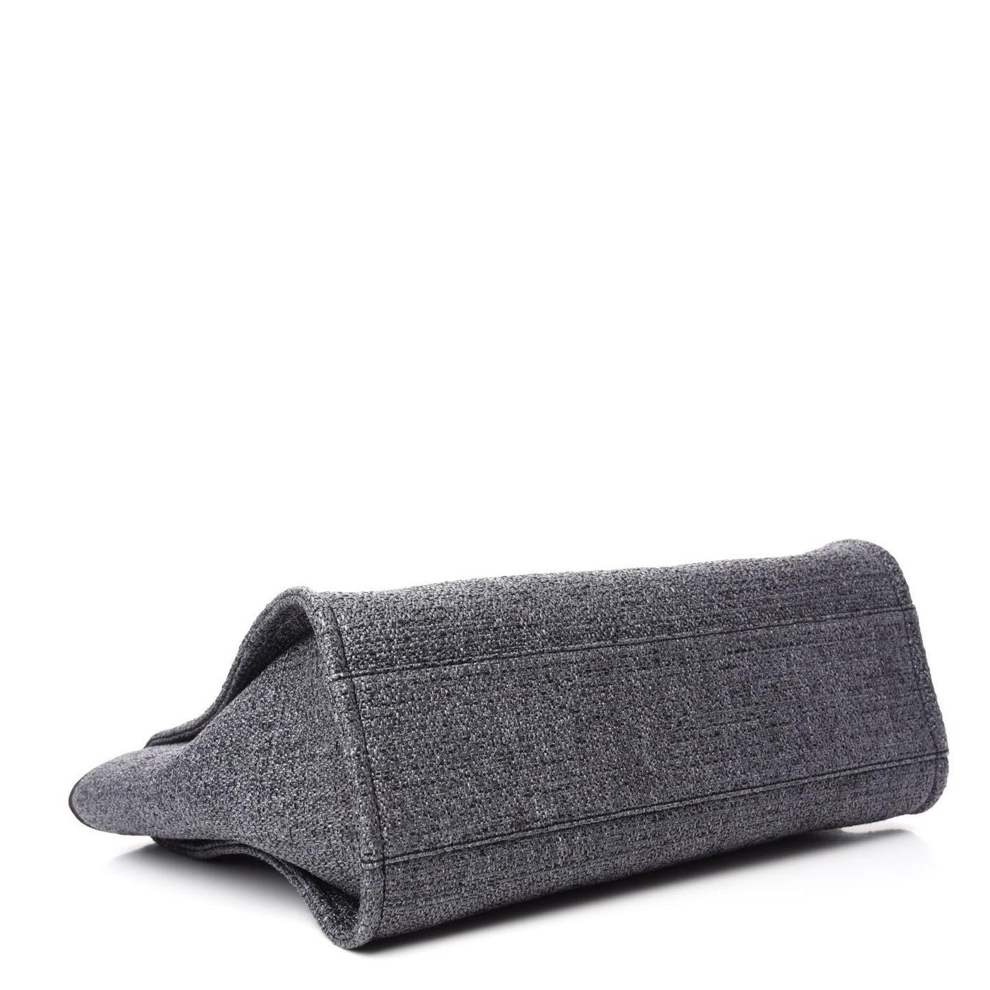Woven Straw Raffia Small Deauville Tote Charcoal