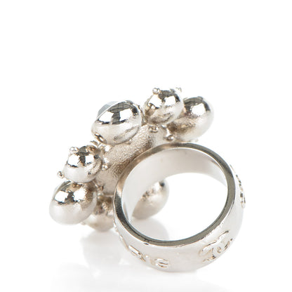 Chanel Crystal CC Ring 7 Silver Black Pink 3 of 7