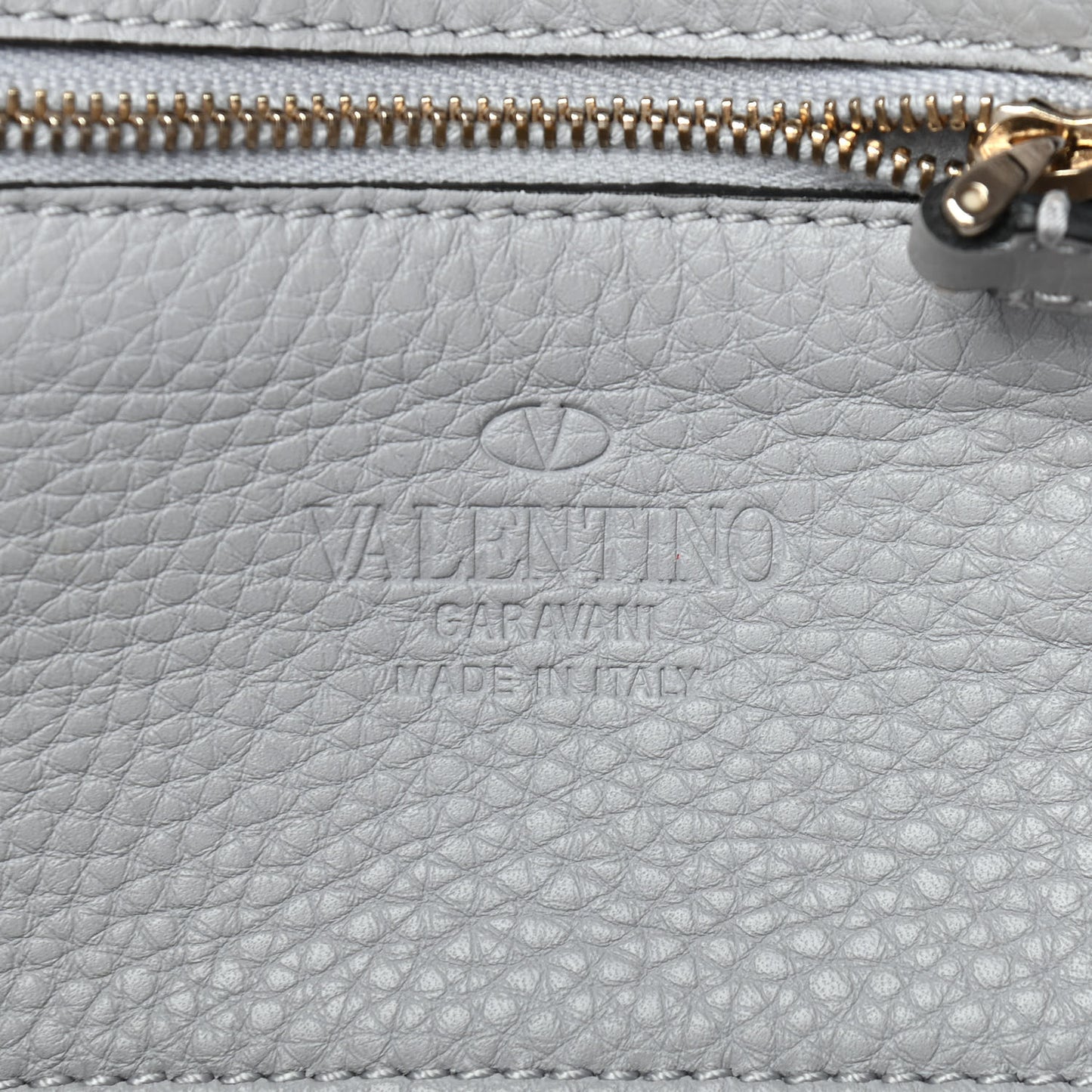 Grained Calfskin Mini Rockstud Tote Pastel Grey