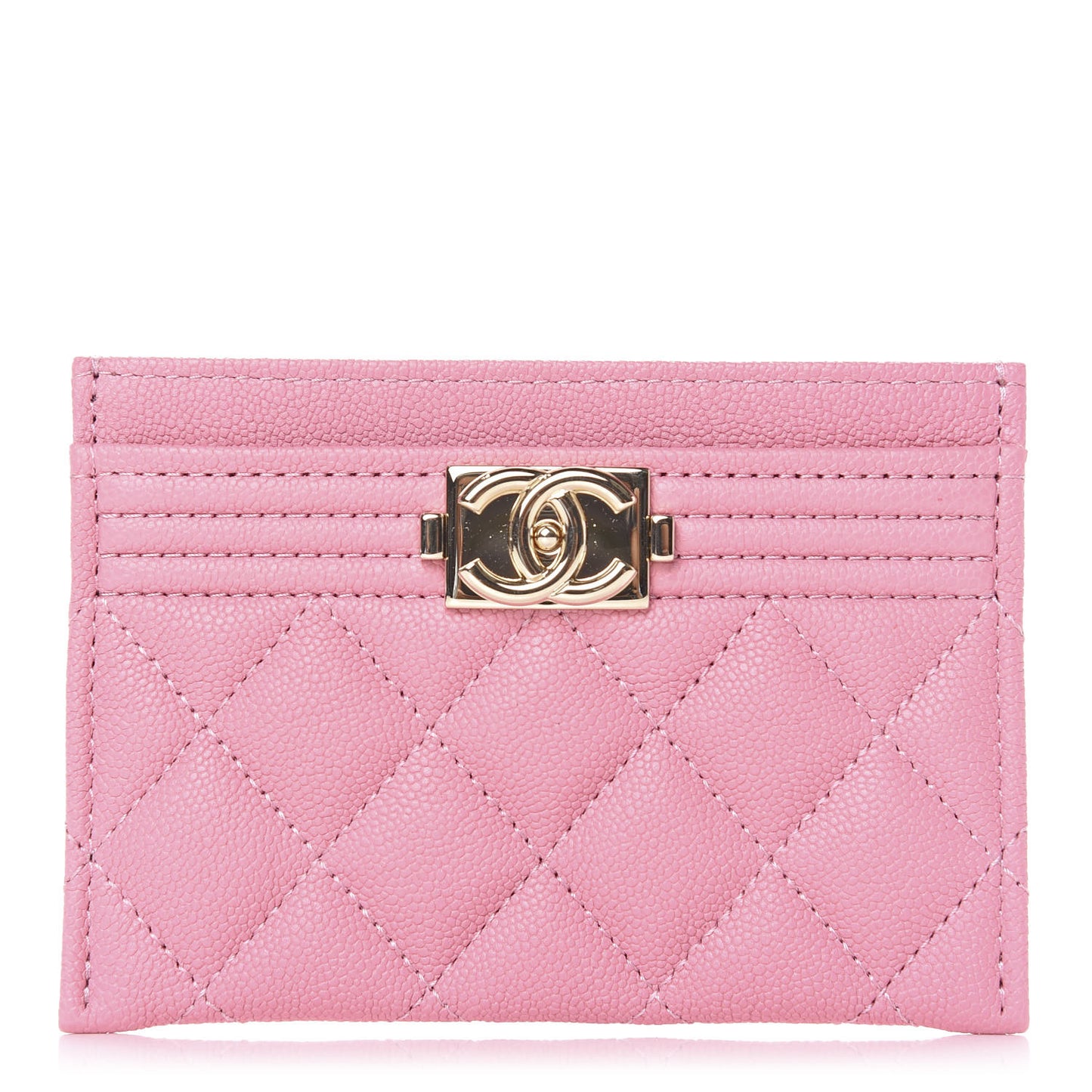 Caviar Quilted Boy Card Holder Pink