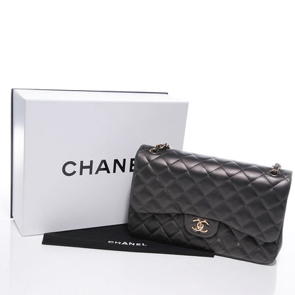 Chanel Lambskin Quilted Jumbo Flap Dark Metallic Grey 5 of 9