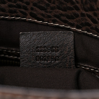 Gucci Guccissima Large New Pelham Satchel Dark Brown 10 of 13