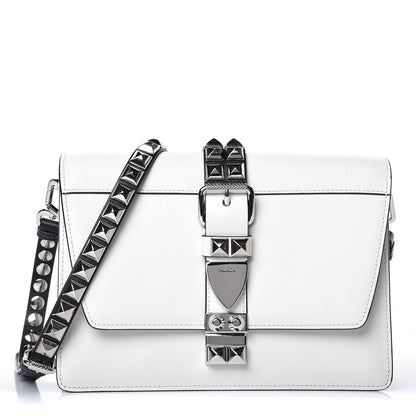 Prada Saffiano City Calfskin Studded Large Elektra Shoulder Bag White 1 of 7
