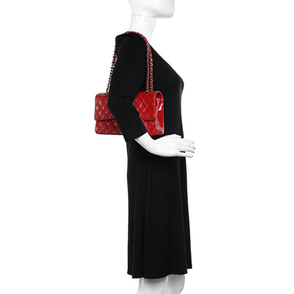 Chanel Patent Calfskin Quilted Medium Double Flap Red 2 of 20