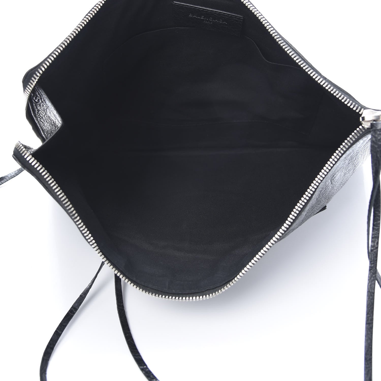 Balenciaga Agneau Classic Silver Hardware Pouch Clutch Black 5 of 7