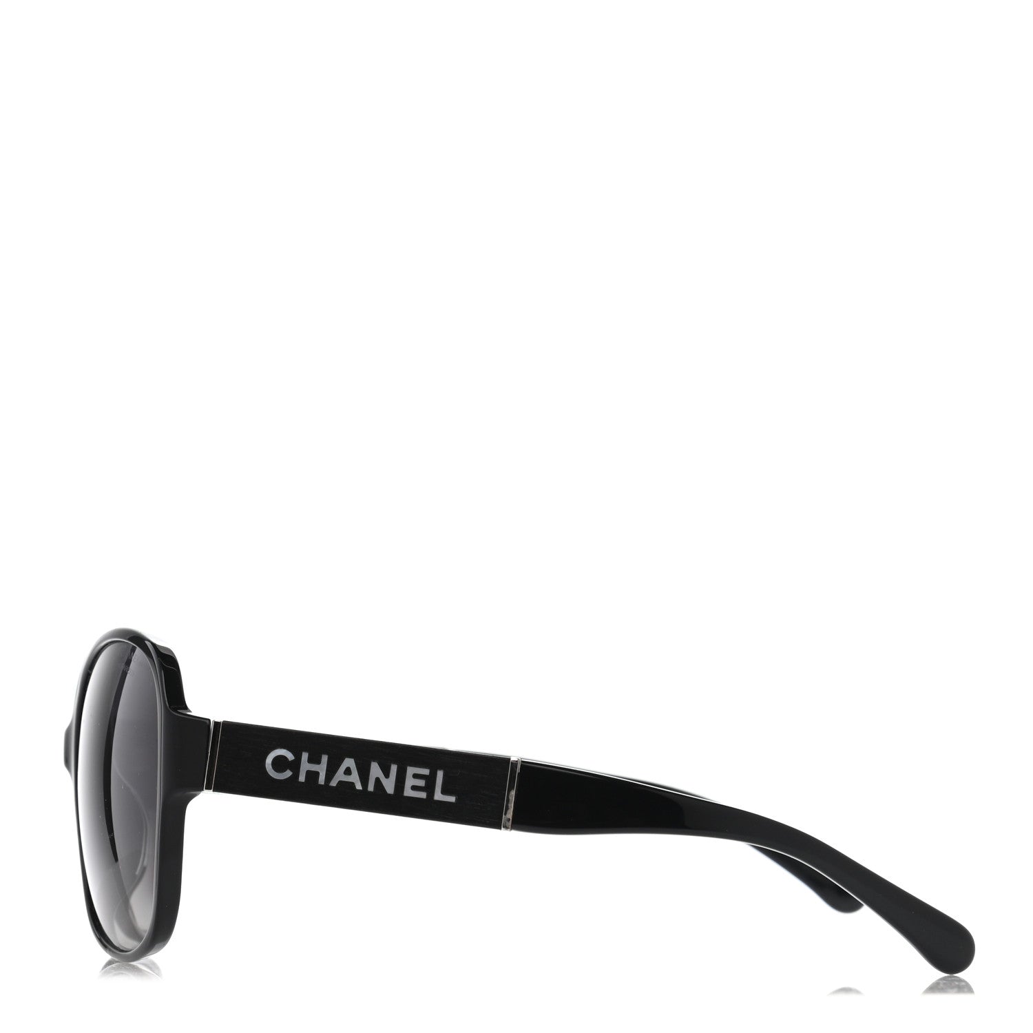 Chanel Polarized Round Sunglasses Black 3 of 7
