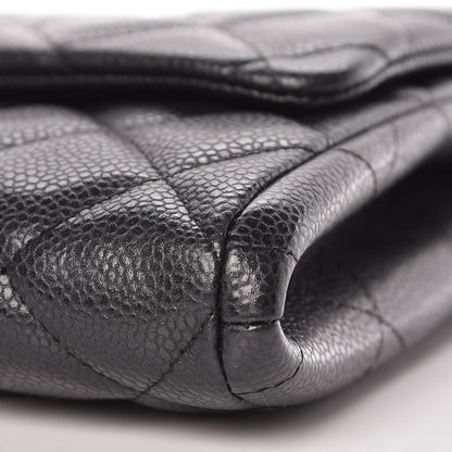 Chanel Caviar Quilted Clutch With Chain Flap Dark Grey 16 of 17